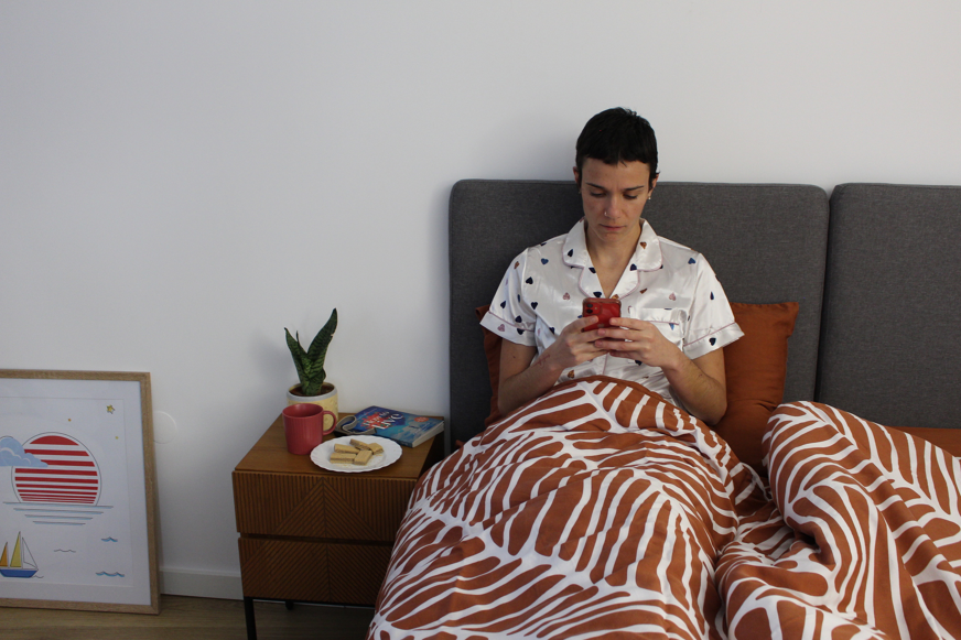 smartphonegebruik in bed